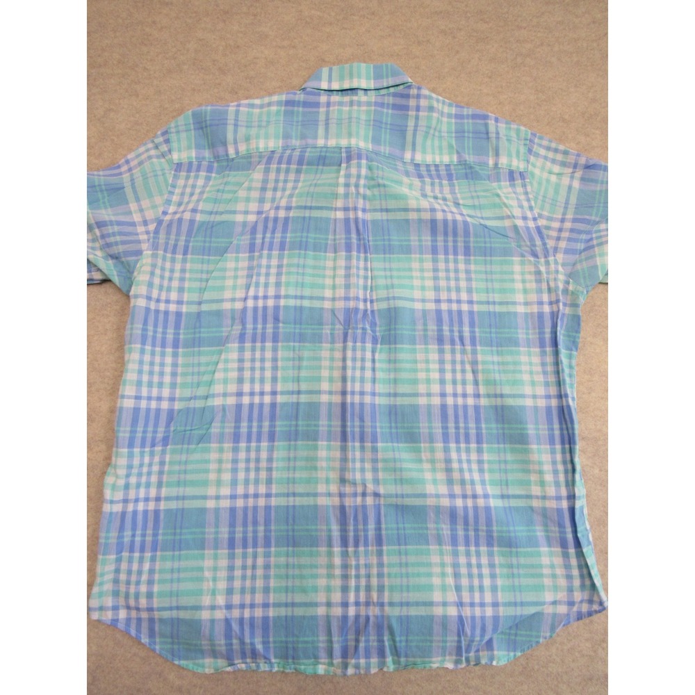 Vineyard Vines Murray Shirt Mens XL Blue Green Plaid S/S Cotton Button Up - Picture 4 of 6